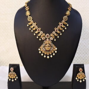 SWA03-Short lakshmi locket haram with earrings