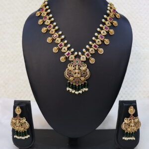 SWA04-Lakshmi kasula haram with earrings