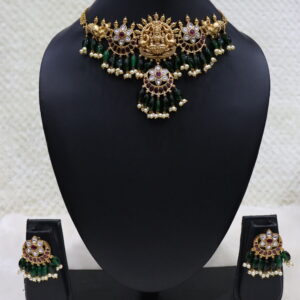 SWA30-Heavy antique choker with earrings