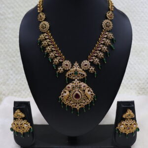 SWA33-Heavy peacock haram with earrings