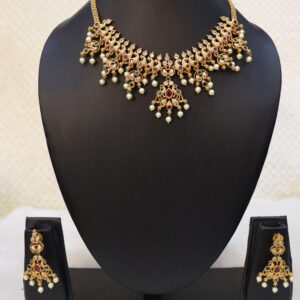 SWA41-Peacock style necklace with earrings