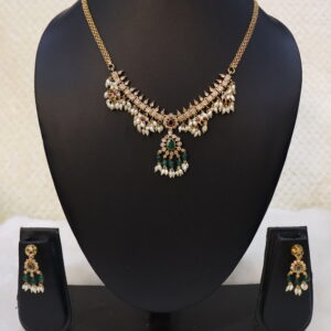 SWA43-Rice beads chain with earrings