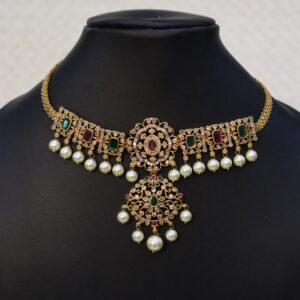 SWA53-Choker with pearl hangings